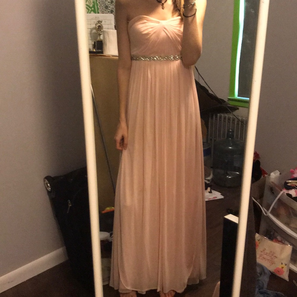 David’s bridal pink strapless dress